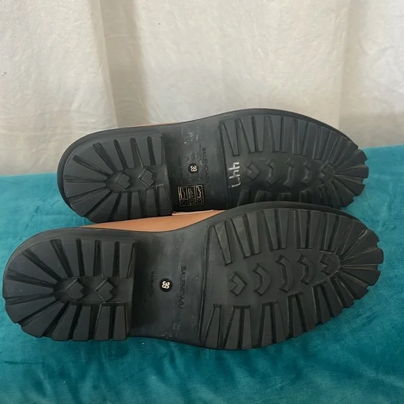 Balencia Paris Camel Leather Loafers l39 EU Like New - Picture 3 of 13